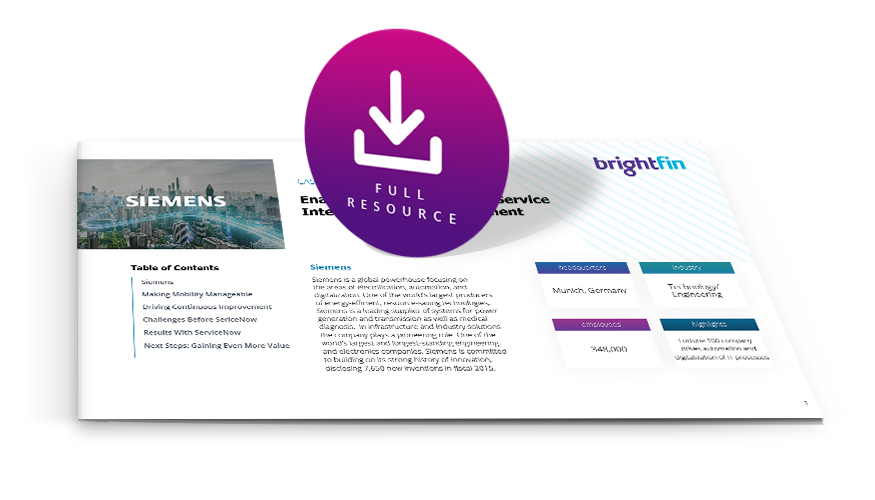 Download full resource: Siemens Case Study: Enabling Enterprise-Wide Service Integration and Management