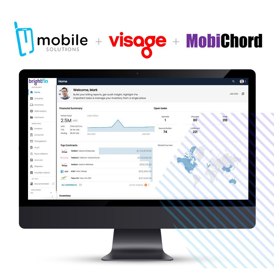 brightfin merger of mobile solutions, visage, and mobichord