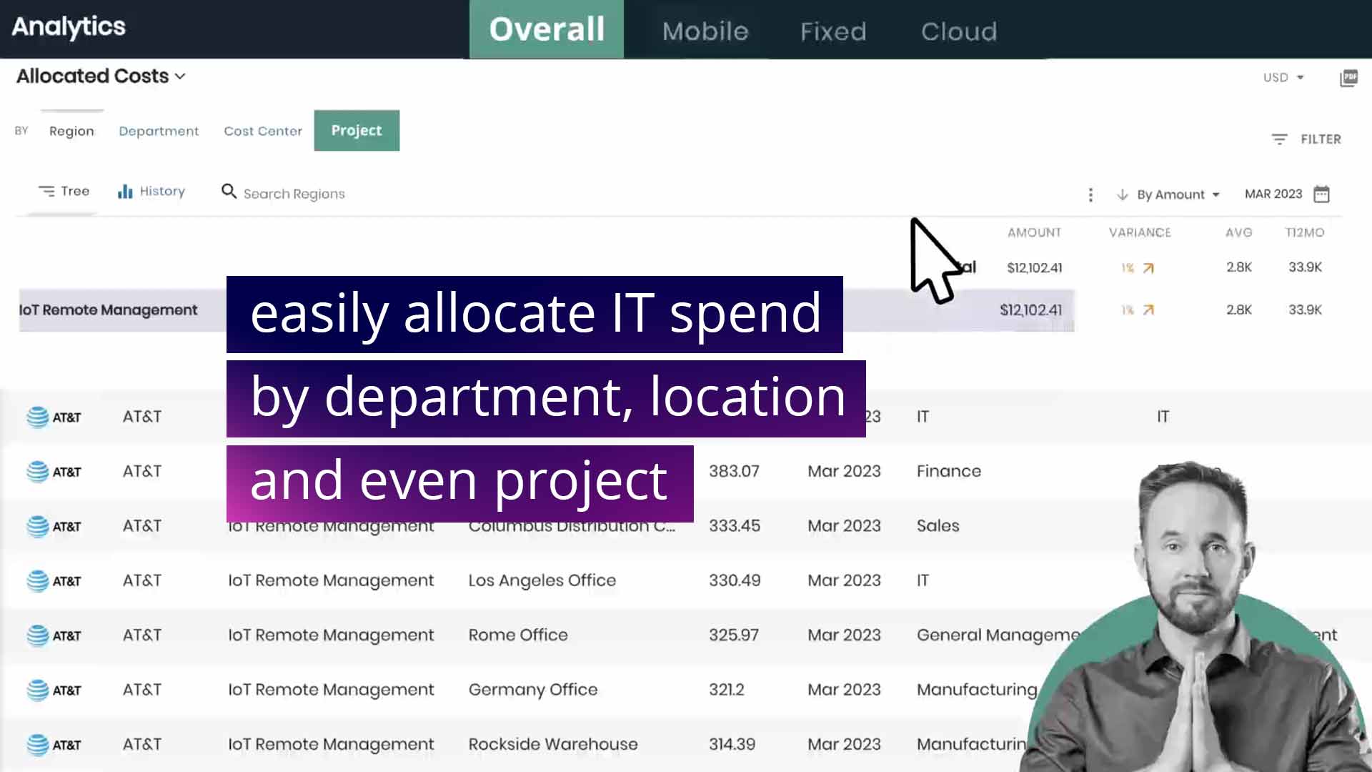 Easily allocate spend from mobility, telecom, and cloud natively in ServiceNow using brightfin